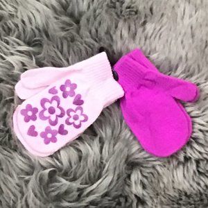 Kids Dream | Toddler Girl's Winter Mitten | 2 Piece Set | Pink & Purple | OS